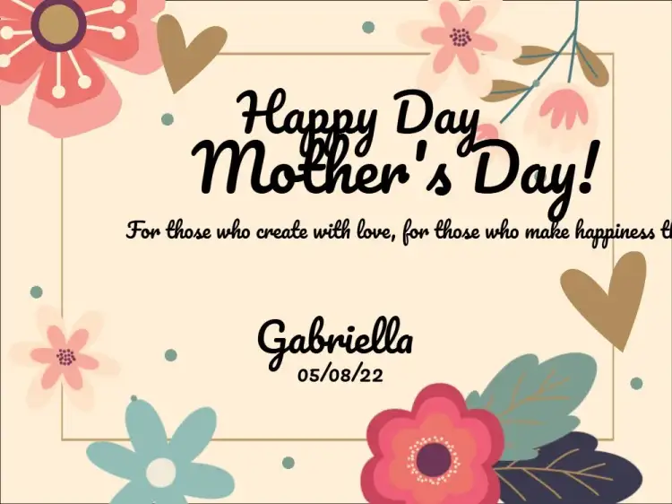 Invitation Golden Mother's Day Card – Commemorative Dates theme golden, floral, romantic, elegant, modern, colorful