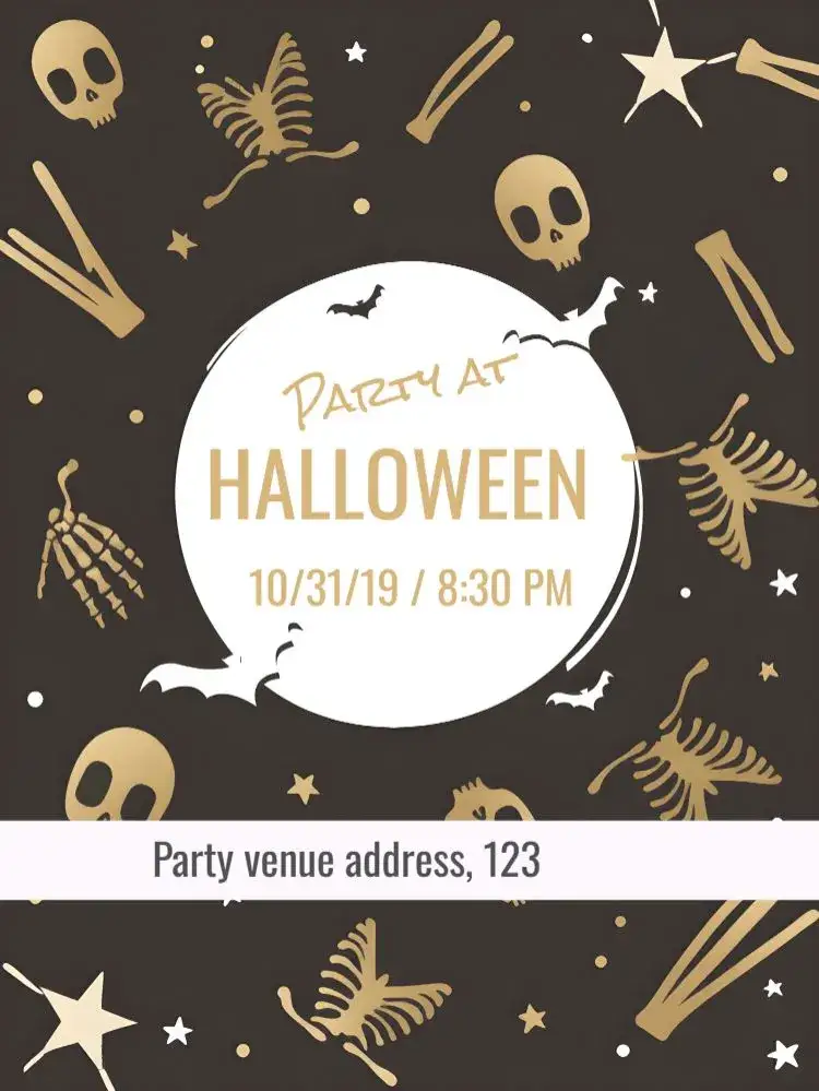 Invitation Halloween Das – Commemorative Dates theme dark, fantasy, colorful, witch illustrations, skulls, mystery