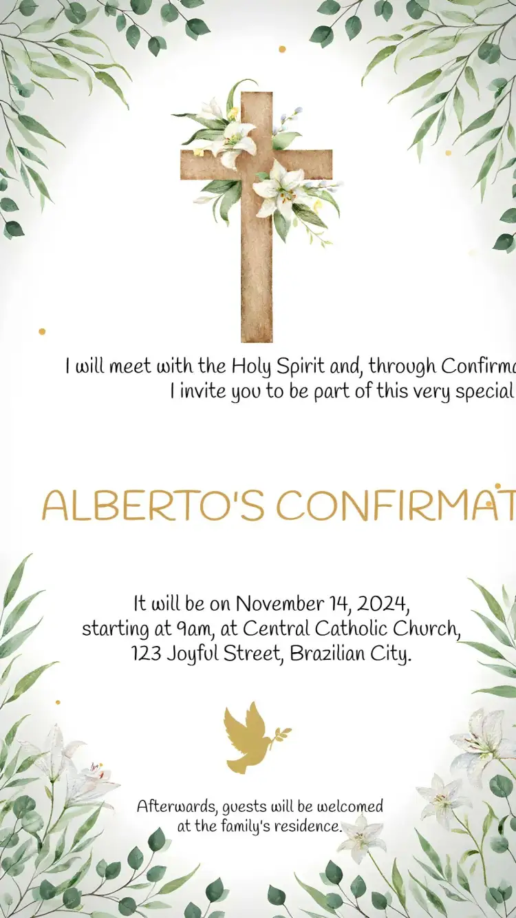Invitation Confirmation Saint – Most searched for theme white, foliage, elegant, minimalist, spiritual, modern