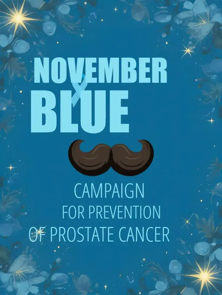 Invitation Post For Movember Blue Care – Most searched for theme blue, modern, minimalist, informative, graphic, hopeful