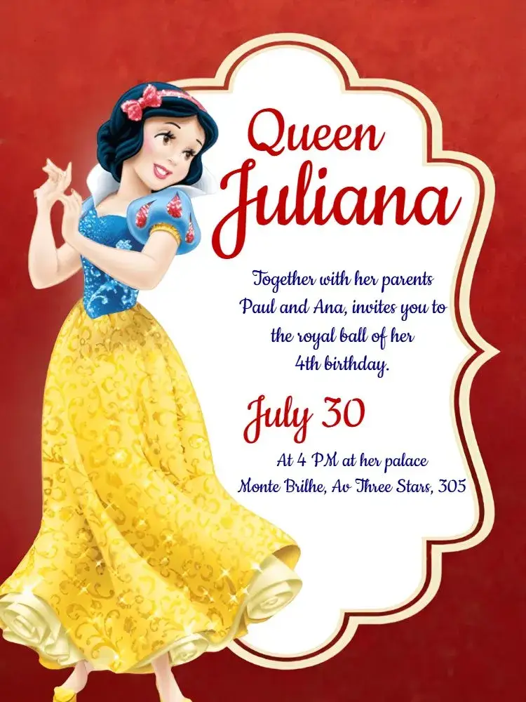 Snow White invitation