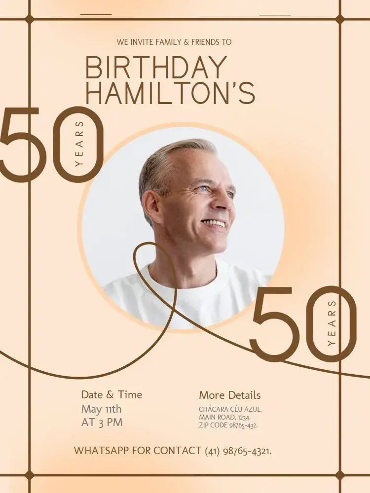 50 Years With Brown Photo invitation
