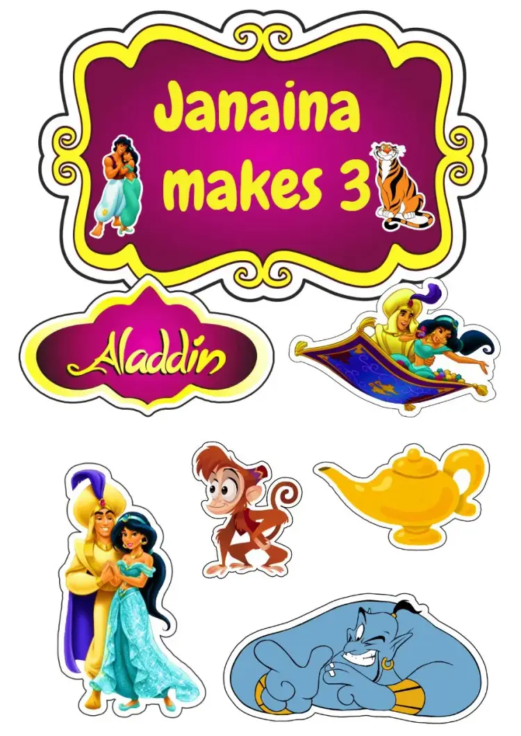 Aladdin Cake Topper invitation