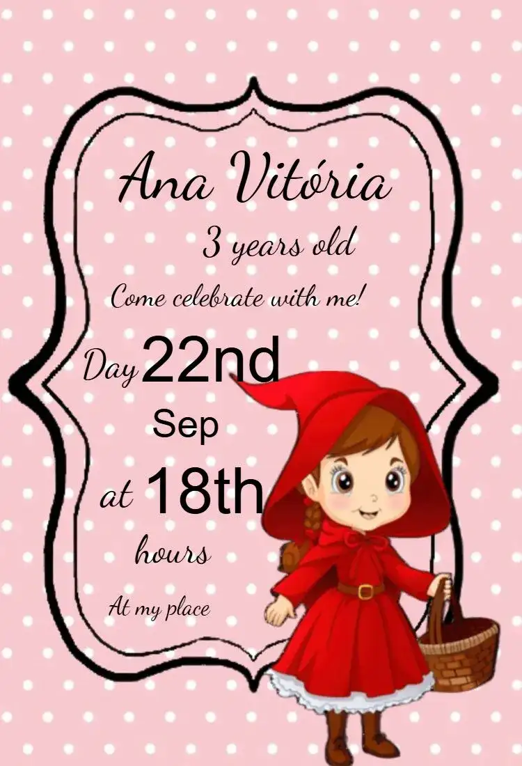 Children's Birthday Invitation Little Red Riding Hood