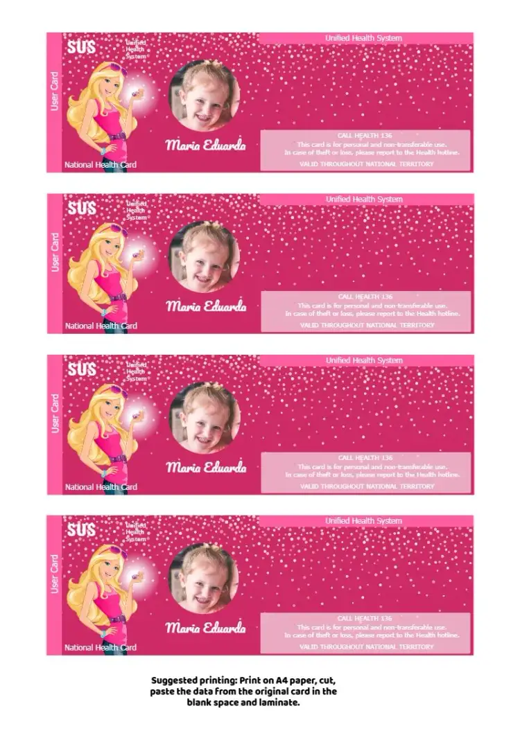 Invitation Barbie Photo Glitter Health Card – Most searched for theme pink, white, glitter, childish, colorful, playful