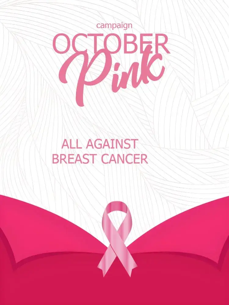 Invitation Post For Pink October Campaign – Most searched for theme pastel pink, minimalist, modern, inspiring, floral, elegant