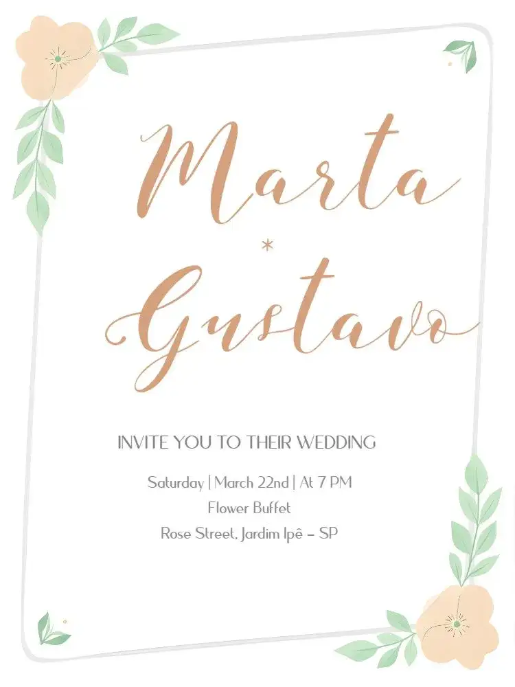 Invitation Delicate Floral Wedding – Wedding theme floral, pastel, delicate, romantic, nature, elegant