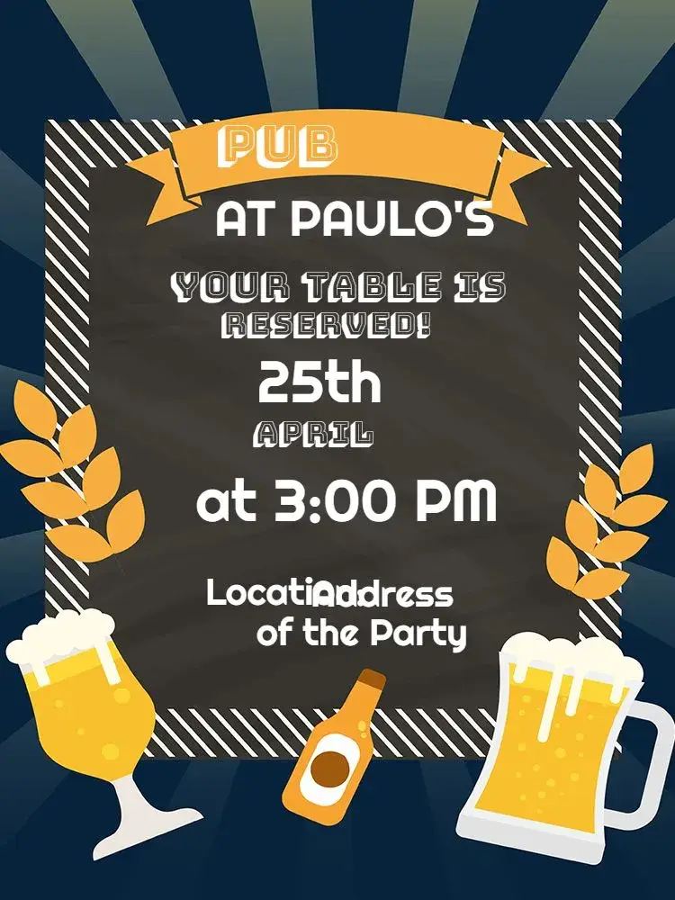Invite Boteco Beer editable and customizable