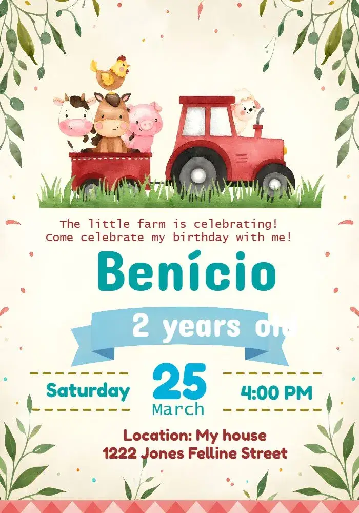 Farm Animals invitation