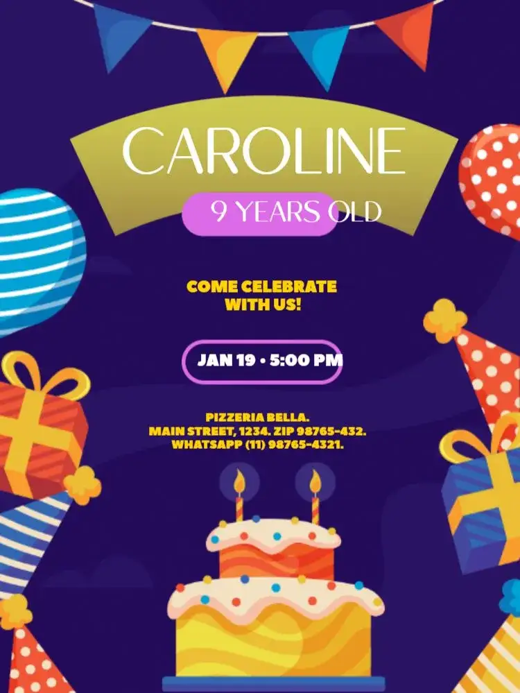 Invitation Cake Balloon Colorful Gifts – Kids' Birthday Party theme colorful, fun, themed, childlike, festive