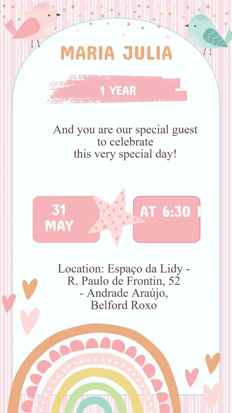 Rainbow Birthday Invitation