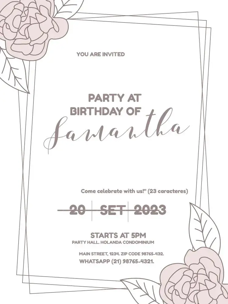 For Girl Floral Feminine invitation