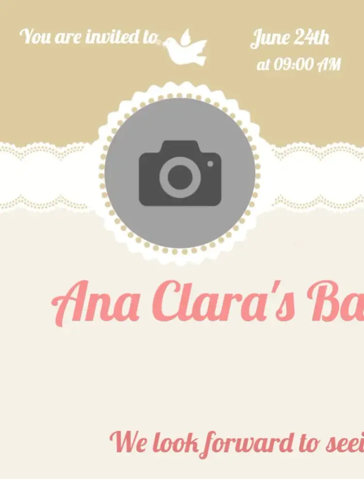 Christening With Photo Baptism invitation