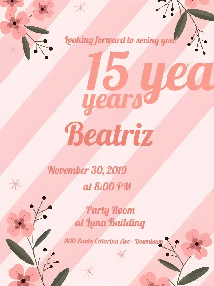 15 Years Floral - Pink Flore