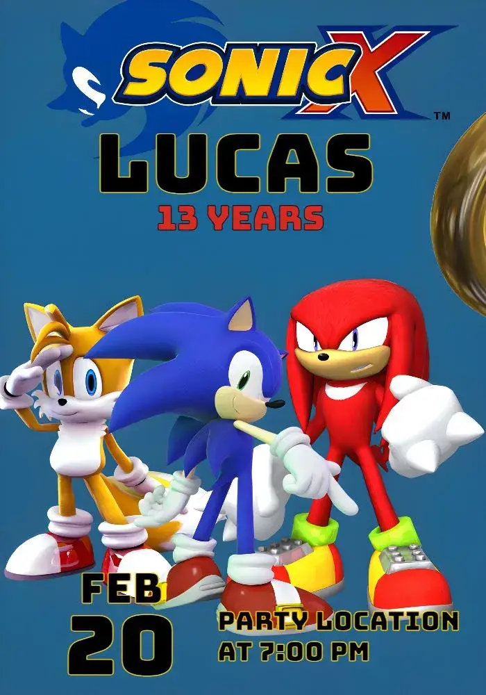 Blue Sonic invitation