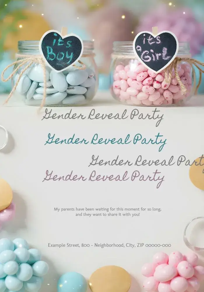 Blue Boy Or Girl Reveal Tea invitation