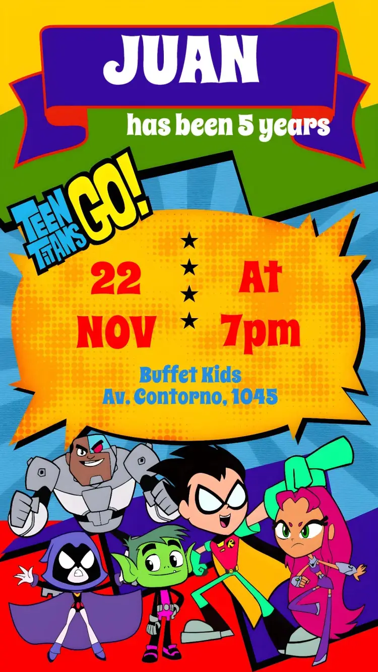 Teen Titans invitation