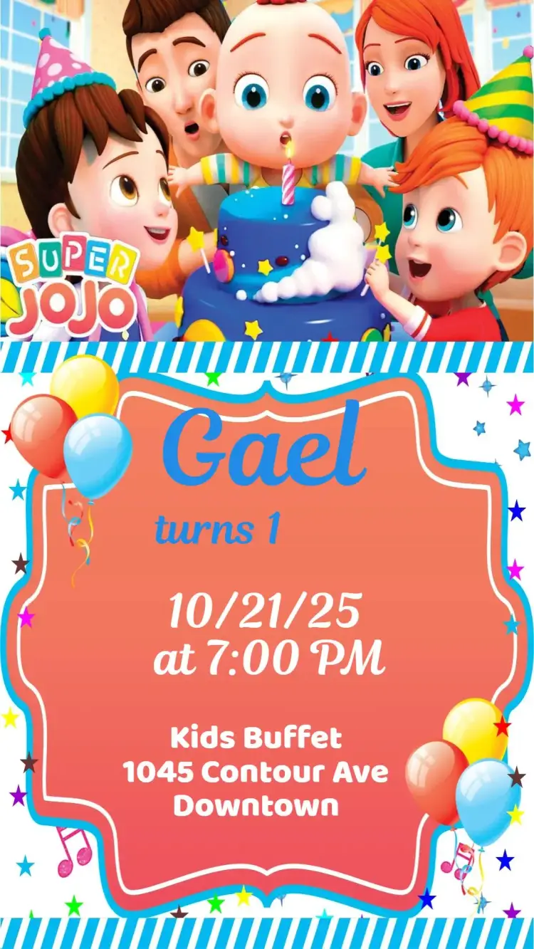 Super Jojo invitation
