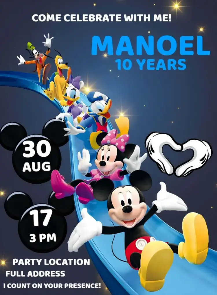 Mickey Donald Class invitation