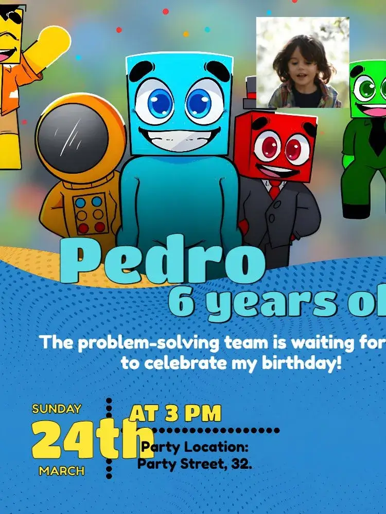 Turma Do Problems With Photo Issue invitation