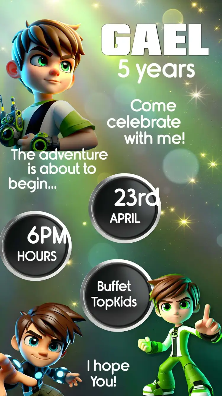 Ben 10 Kids invitation