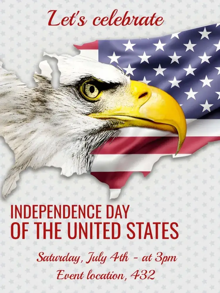 Invitation Independence Day USA Independence – Commemorative Dates theme patriotic, vibrant, festive, colorful, modern