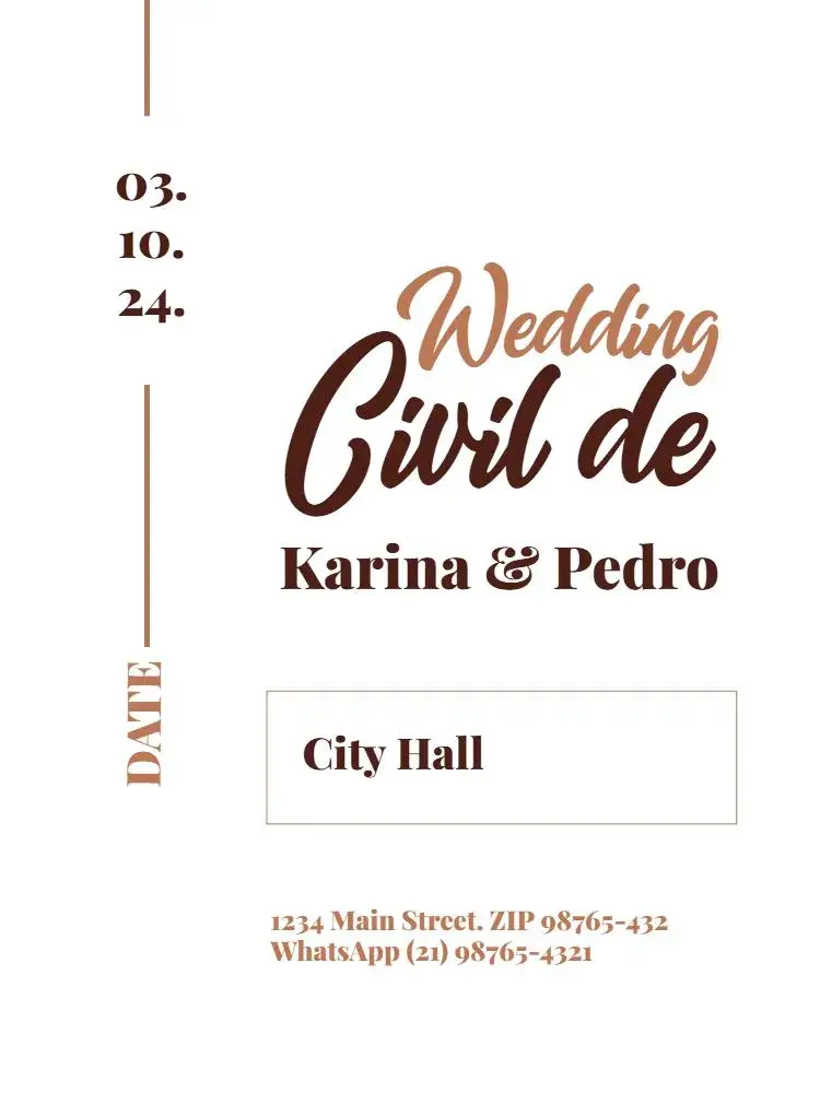 Simple Civil Wedding Woman invitation