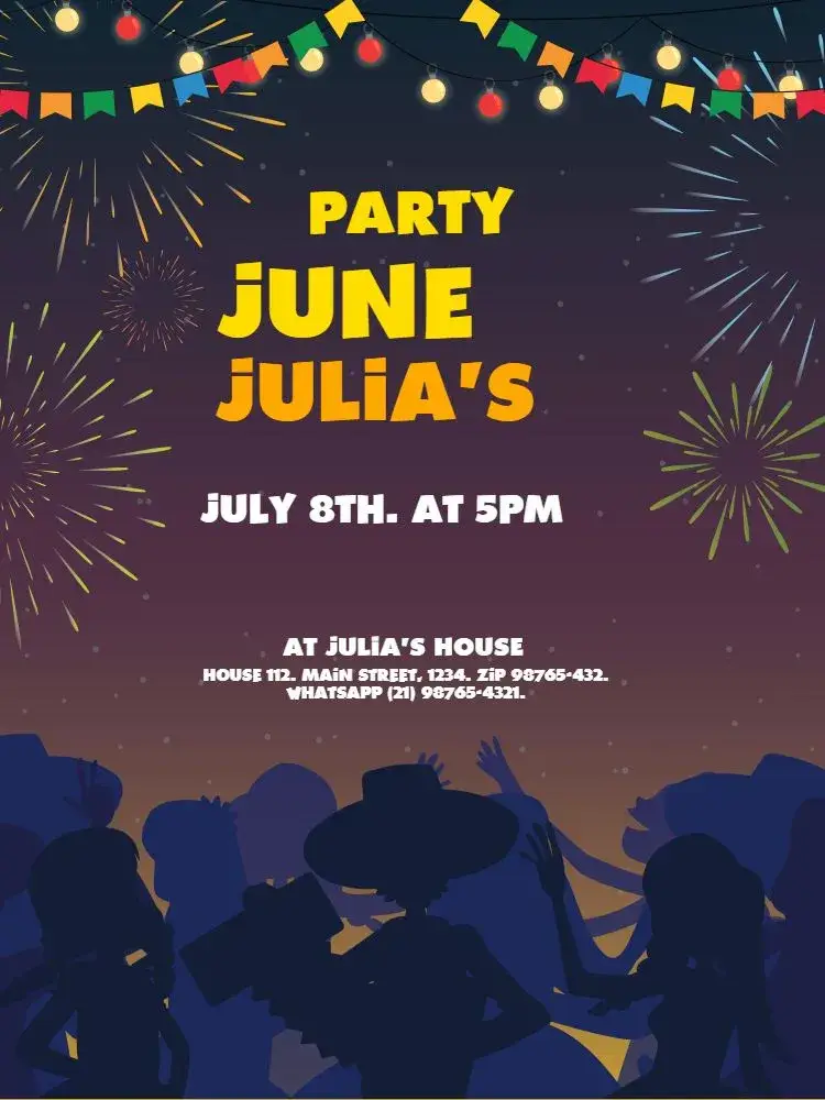 Festa Junina Noite Estrela invitation