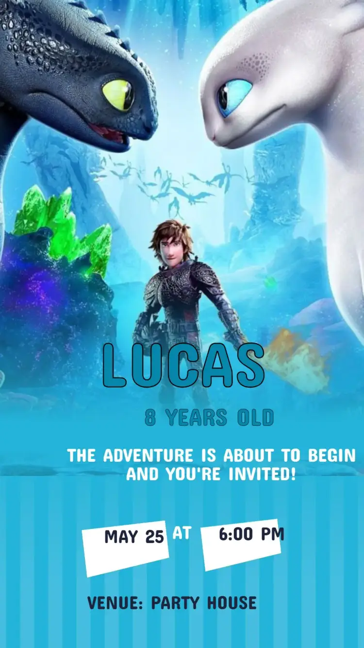 Invitation Birthday How to Train Your Dragon