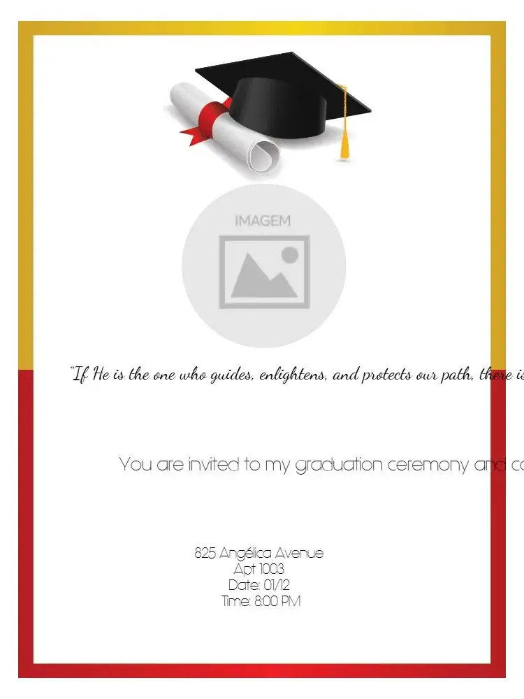 Red Graduation invitation