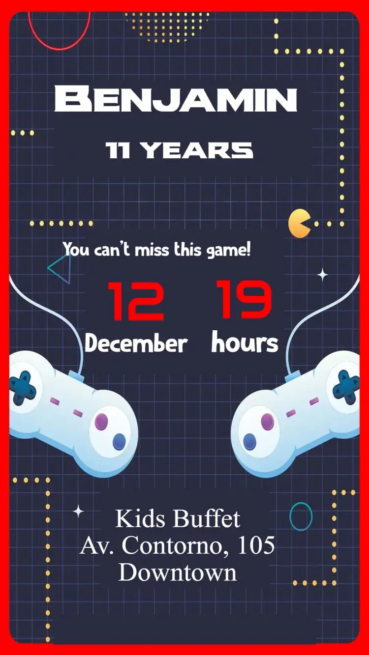 Invite Video Game editable and customizable