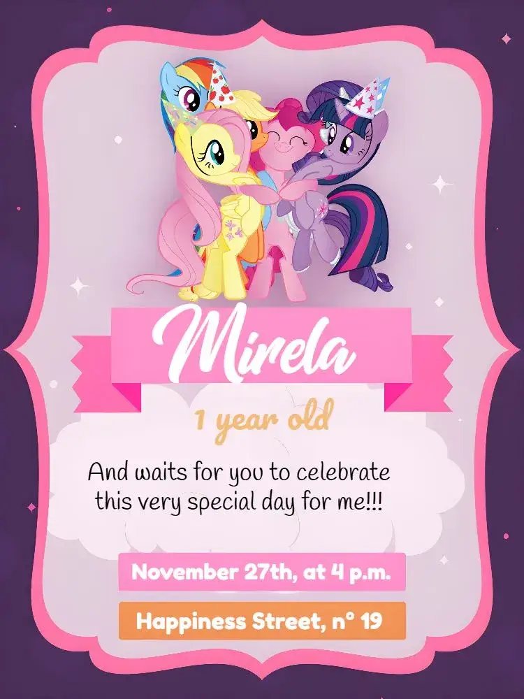 Orange Pony invitation