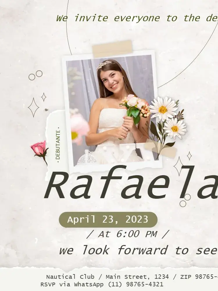 15 Years Floral Meeting invitation