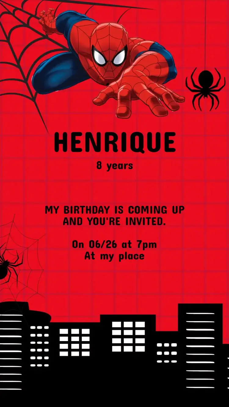 Spider-Man Birthday Invitation