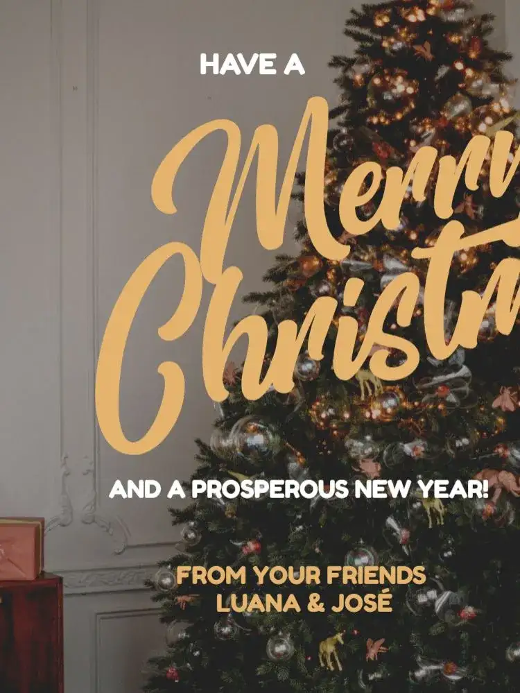 Stylish Christmas Card Little Tree Gift