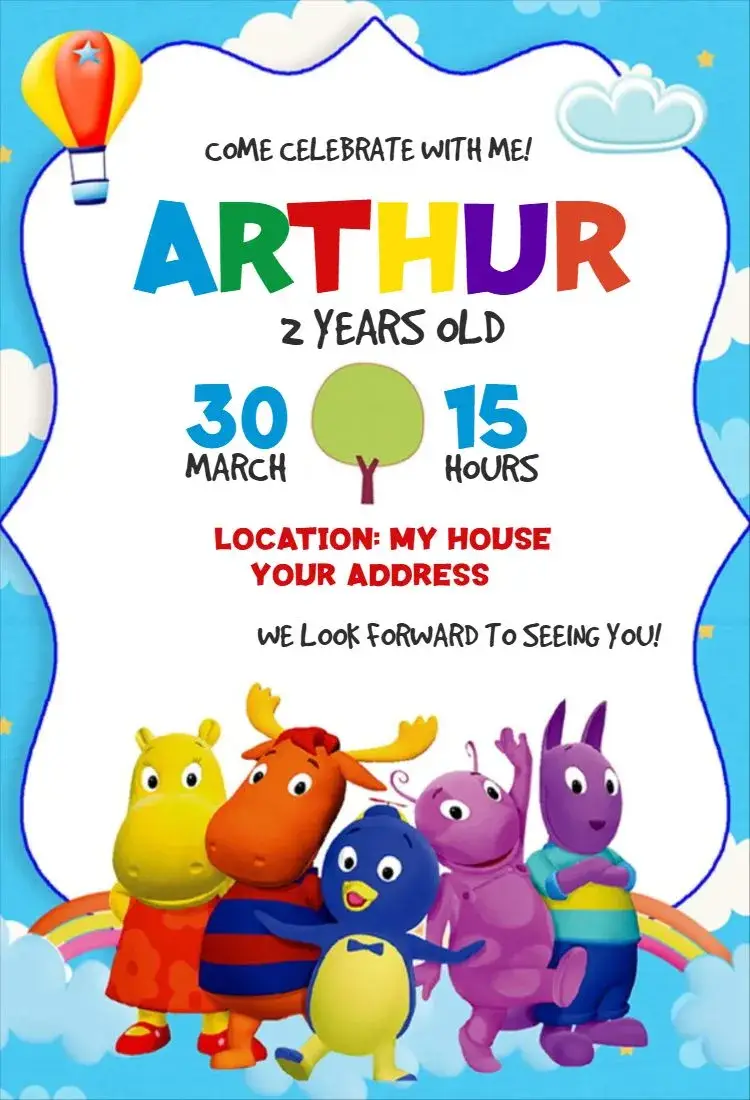 Invite Backyardigans editable and customizable