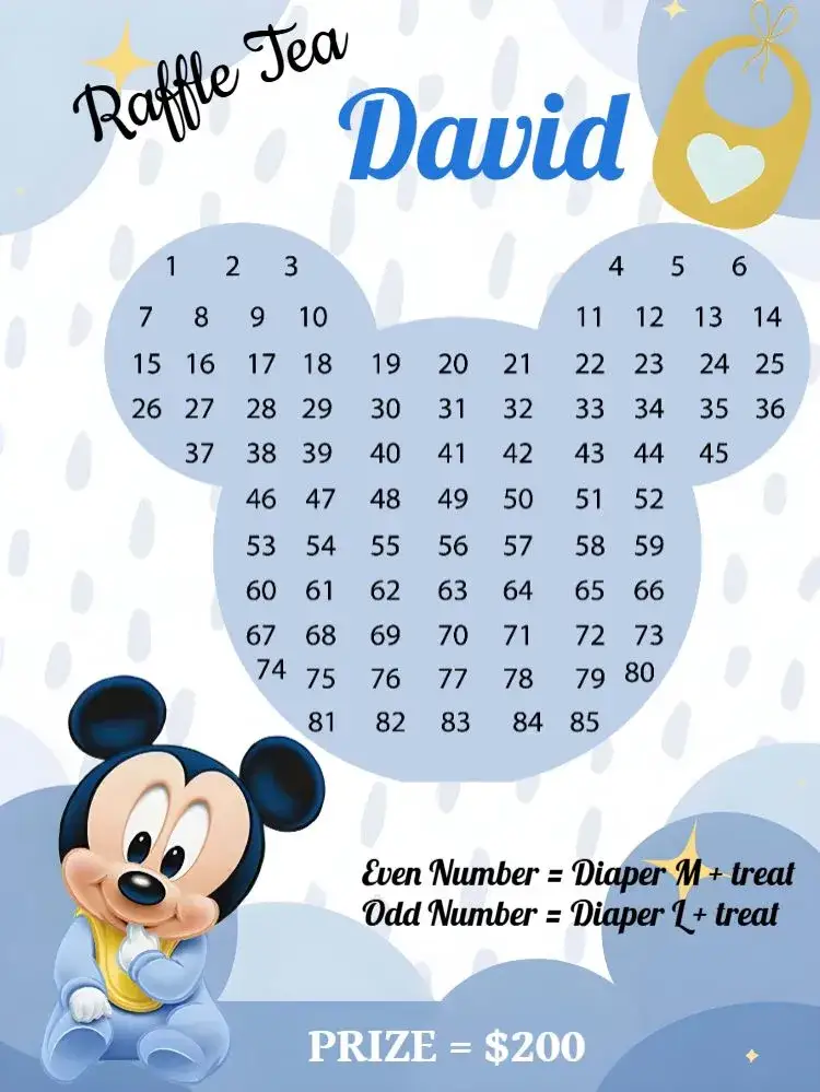 Invitation Mickey Mouse Baby Shower Raffle 85 – Raffle Tea theme playful, colorful, fun, themed, childlike