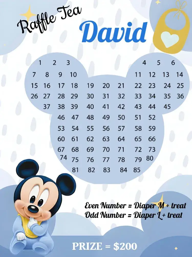 Mickey Mouse Baby Shower Raffle 85 invitation