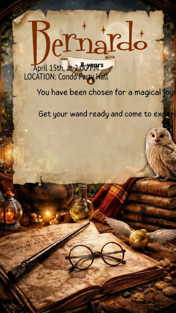 Harry Potter Kids Birthday Invitation