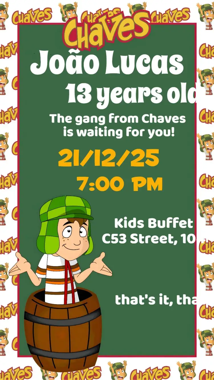 Invitation Invitation – Kids' Birthday Party theme colorful, fun, themed, childlike, playful