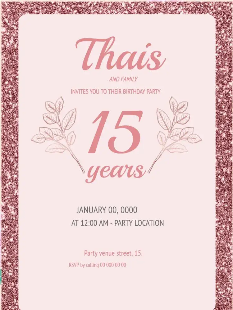 15th Birthday Girl Debut invitation
