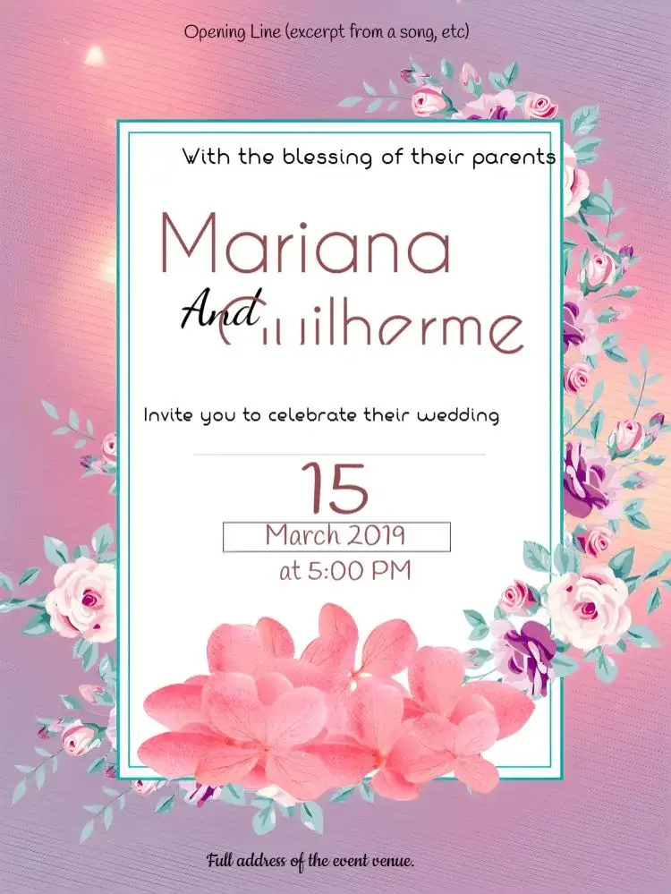 Invitation Floral Flowers Wedding – Wedding theme floral, romantic, watercolor, delicate, natural