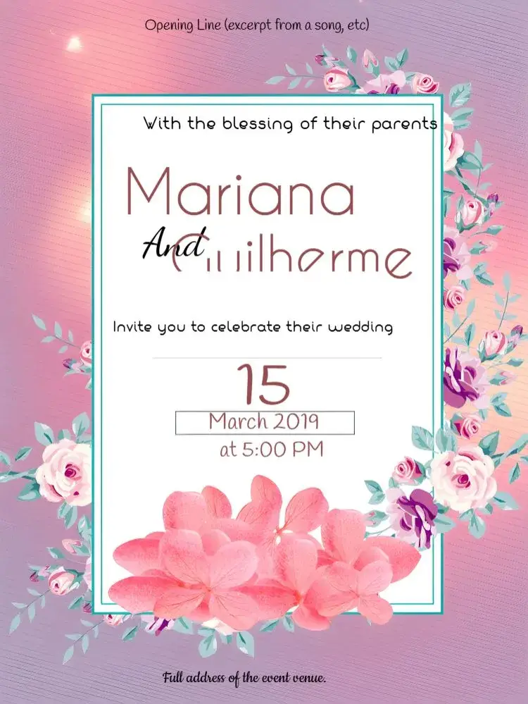 Floral Flowers Wedding invitation