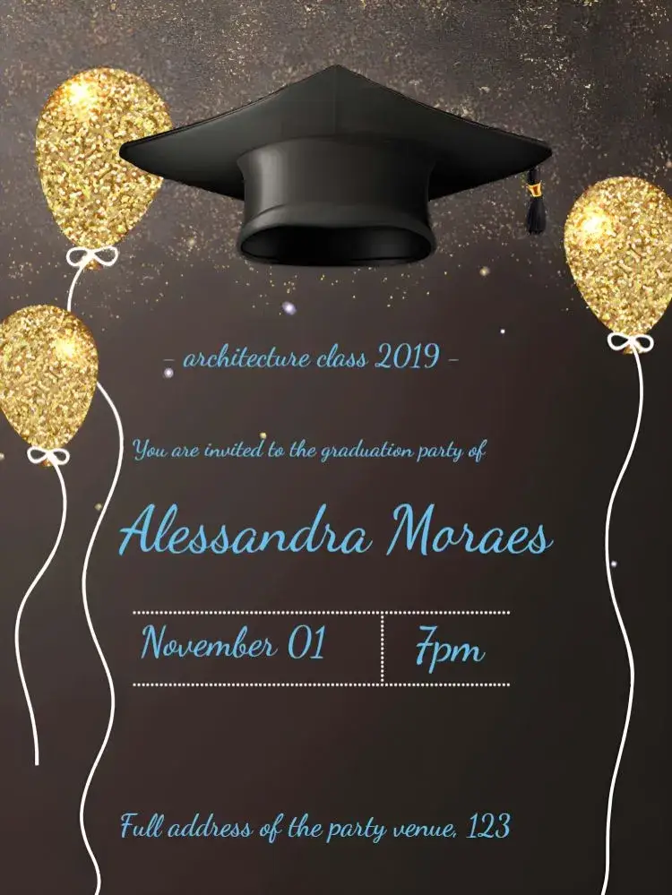 Blue Graduation invitation