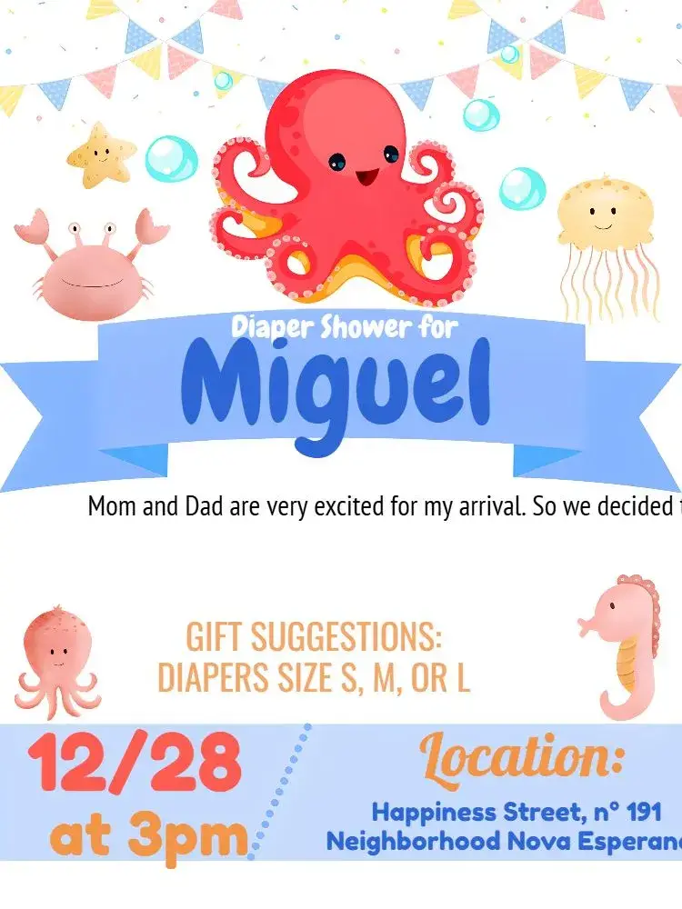 Under the Sea Baby Shower invitation