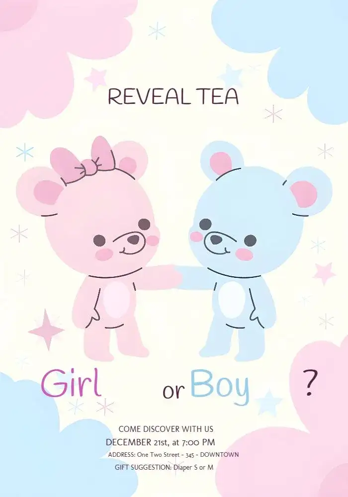 Pink Teddy Bears Gender Reveal