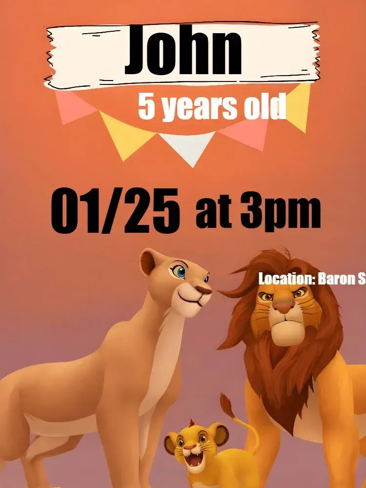 Lion King Scar invitation