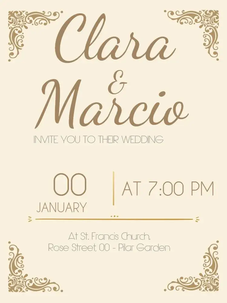 Classic Arabesque Wedding Anniversary invitation