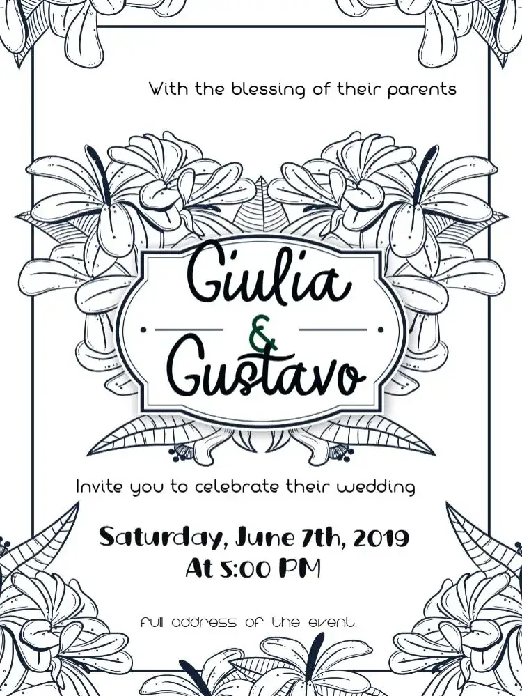 Invitation Floral Roses Wedding – Wedding theme floral, romantic, delicate, vintage, minimalist