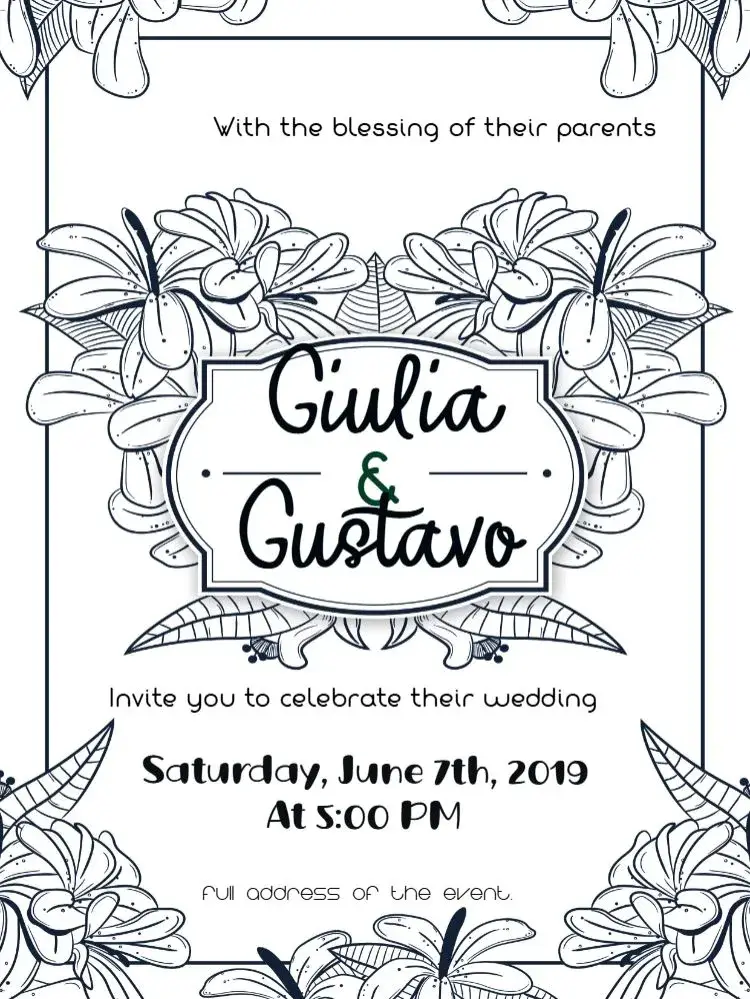 Floral Roses Wedding invitation